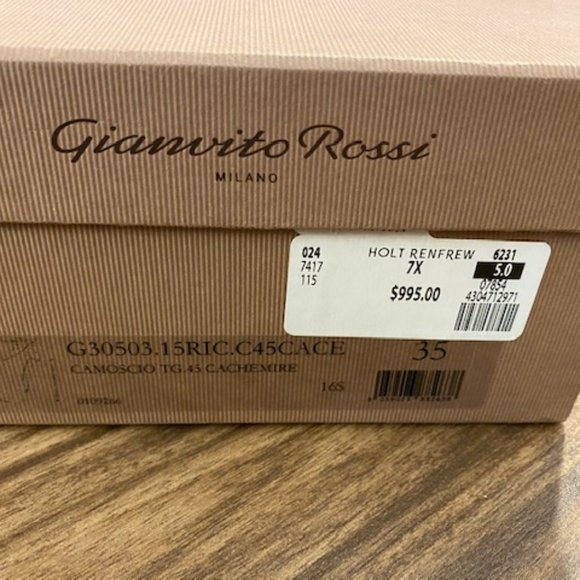 Gianvito Rossi Beige Nude Suede Lace Camoscio Peep Heels Boots Booties SZ 35 5 - Picture 6 of 6